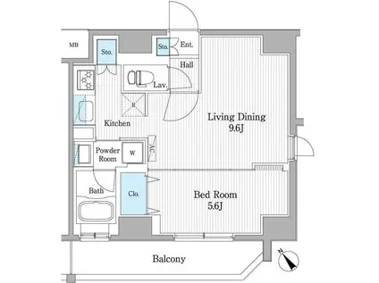 PATIO SQUARE御茶ノ水(1LDK/5階)の間取り写真