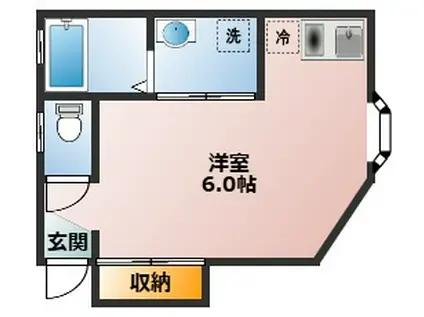 キャナルKASUGA CITY A棟(ワンルーム/1階)の間取り写真