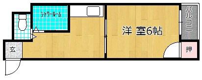 エトワール枚方(1K/4階)の間取り写真