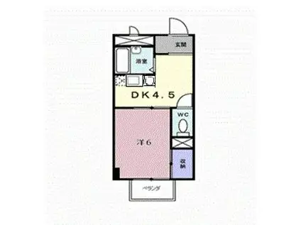 サクセスタウン岸岡B(1DK/2階)の間取り写真