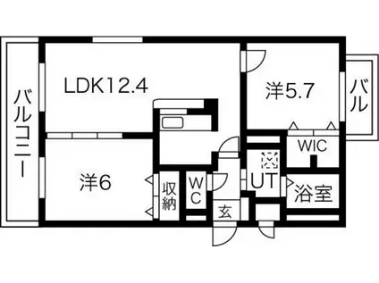 パナス・柏木(2LDK/4階)の間取り写真