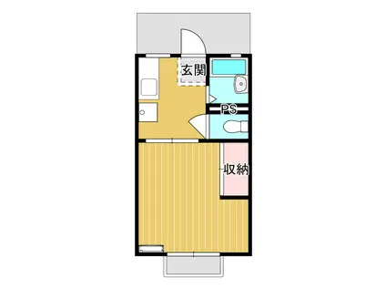 ドエル石岡(1K/2階)の間取り写真
