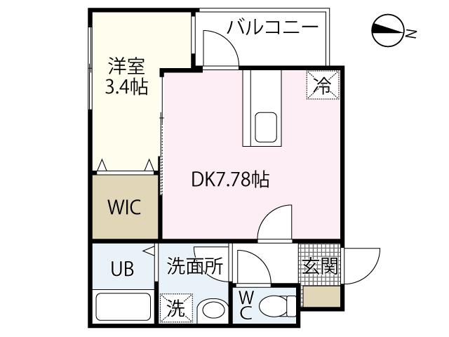 ESPERANZA江波(1DK/3階)の間取り写真