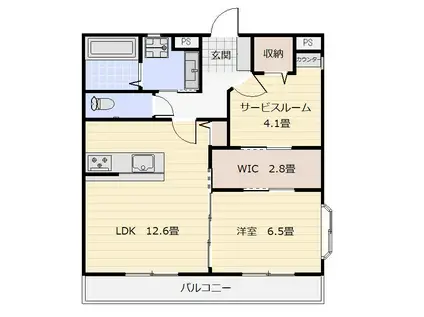 カーサグレイス(1SLDK/2階)の間取り写真