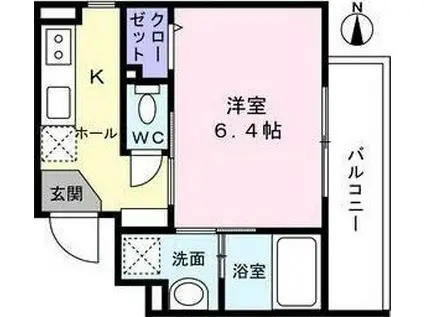 LUMIERA NAGAMACHI(1K/2階)の間取り写真