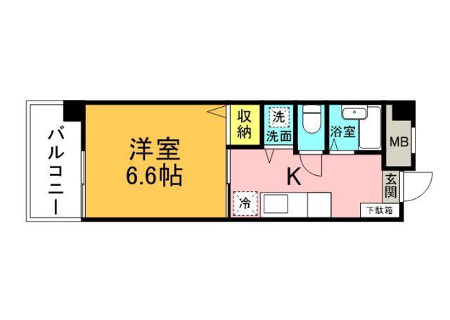 川本ビル(1K/3階)の間取り写真
