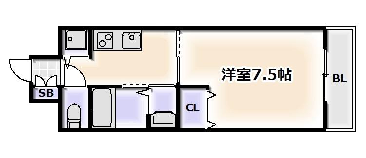 KDXレジデンス難波(1K/5階)の間取り写真