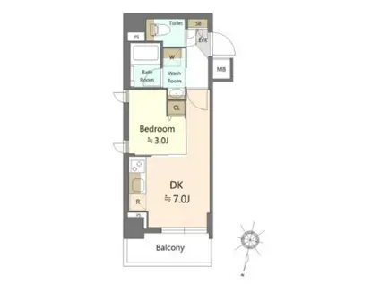 SHOKEN RESIDENCE西馬込(1DK/5階)の間取り写真