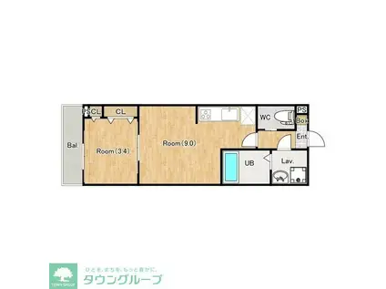 ジーメゾン松戸六実ディア(1LDK/1階)の間取り写真