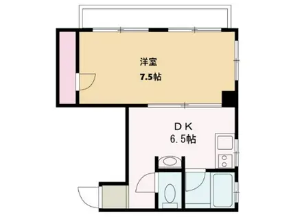 パインクレストコート(1DK/2階)の間取り写真