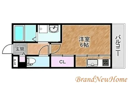 パルファン鳳(ワンルーム/2階)の間取り写真