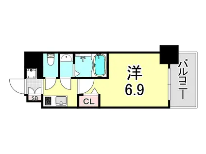 フォーリアライズ尼崎エラン(1K/10階)の間取り写真