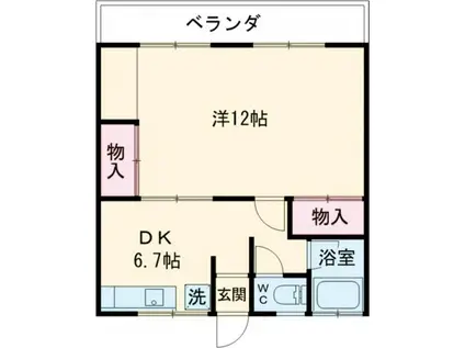 中嶋コーポ(1DK/2階)の間取り写真