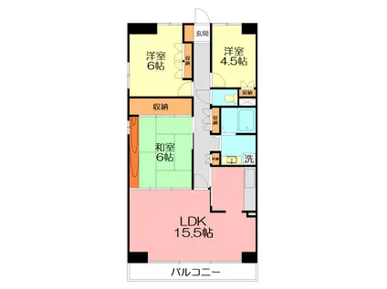 本厚木ロイヤルマンション(3LDK/2階)の間取り写真