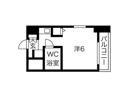 猪名寺パークマンションI(ワンルーム/8階)の間取り写真