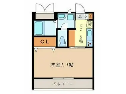 アレアデマン II(1K/1階)の間取り写真