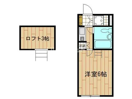 リバティハウス(ワンルーム/2階)の間取り写真