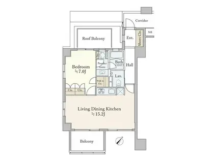 グランスイート神宮前(1LDK/4階)の間取り写真