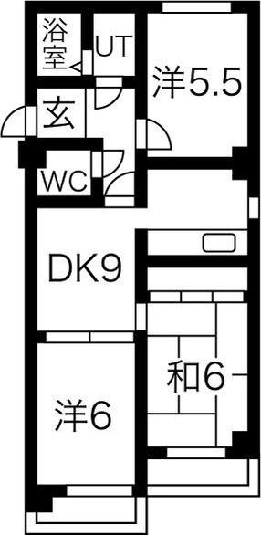 サンシャイン大森(3LDK/3階)の間取り写真