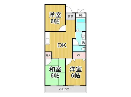 ジェミニマンション(3DK/1階)の間取り写真