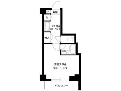 S.K.Yマンション(1K/4階)の間取り写真