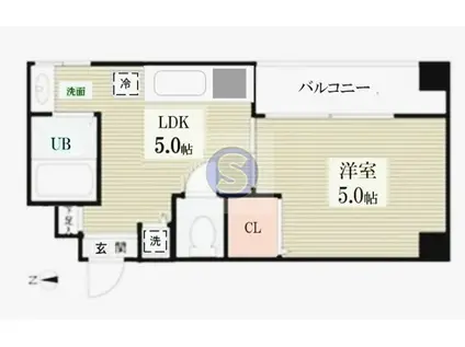 プロスペクト河原町五条(1DK/10階)の間取り写真