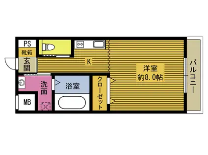 メレンゲ(1K/1階)の間取り写真