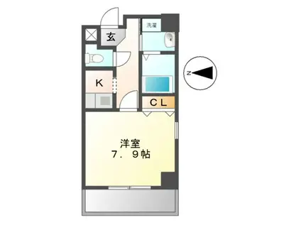 ヴィオレット泉(1K/6階)の間取り写真