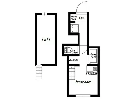 ヒルサイドアレー千駄木(ワンルーム/1階)の間取り写真