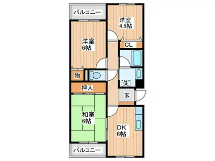 リッツ寝屋川(3DK/3階)の間取り写真