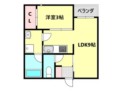 REGALEST天神川(1LDK/3階)の間取り写真