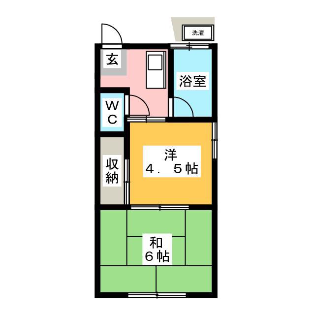 桂コーポラス(2K/2階)の間取り写真