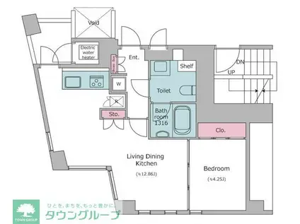 レジディアタワー乃木坂(1LDK/3階)の間取り写真