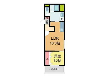 コフレ西宮(1LDK/1階)の間取り写真