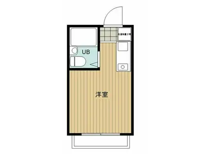 グリーンハイム(ワンルーム/2階)の間取り写真