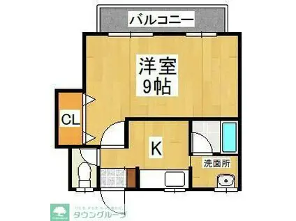 カーサ・フローラ津田沼(1K/1階)の間取り写真