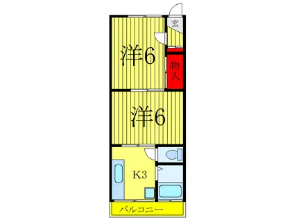 ハイムマロンプレーン I(2K/1階)の間取り写真