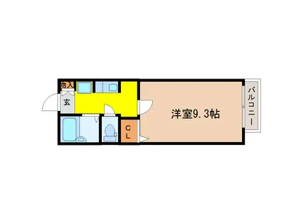 ヴィエナ(1K/1階)の間取り写真