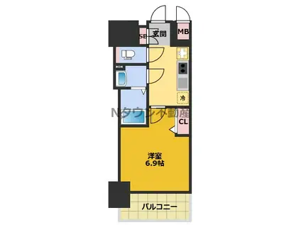プレサンス上前津エレスタ(1K/6階)の間取り写真