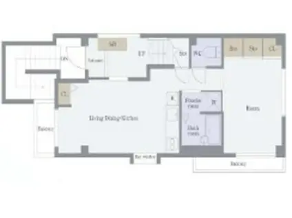 氏家ビル(1LDK/3階)の間取り写真