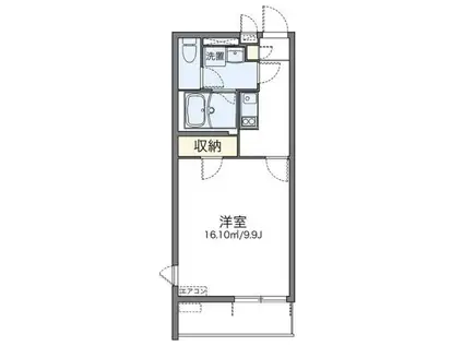 レオネクストラピス オリゾン(1K/4階)の間取り写真