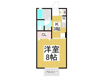 セジュールイワモトA(1K/1階)の間取り写真