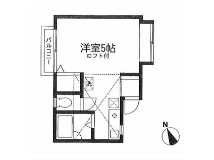 ガーデンヒルズ峰岡(ワンルーム/2階)の間取り写真