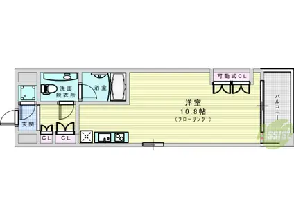 デュオン新大阪レジデンス(1K/8階)の間取り写真