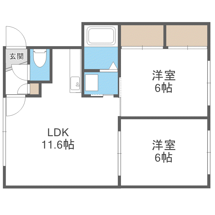 コーポアベニュー(2LDK/2階)の間取り写真