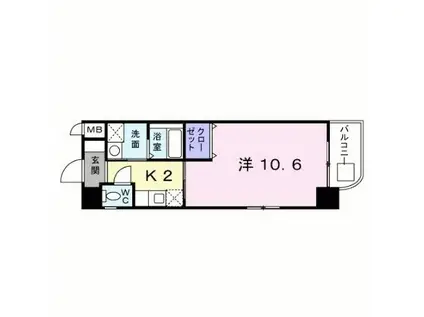 セトル.イン鳳(1K/6階)の間取り写真