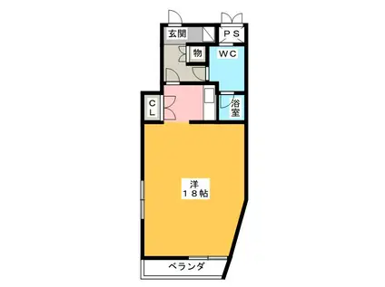 カーサ エスタシオン(ワンルーム/3階)の間取り写真