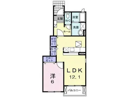 アラモードさくらIV(1LDK/1階)の間取り写真