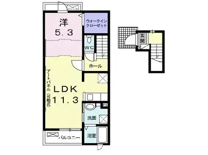 グリュック(1LDK/2階)の間取り写真