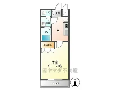 ビューティーパレス(1K/1階)の間取り写真